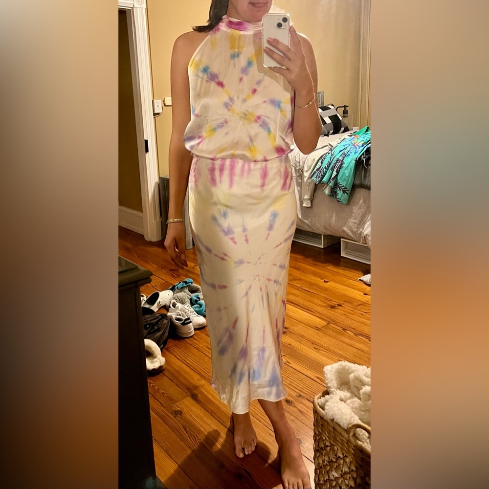 Generation Love silk shirt and midi skirt